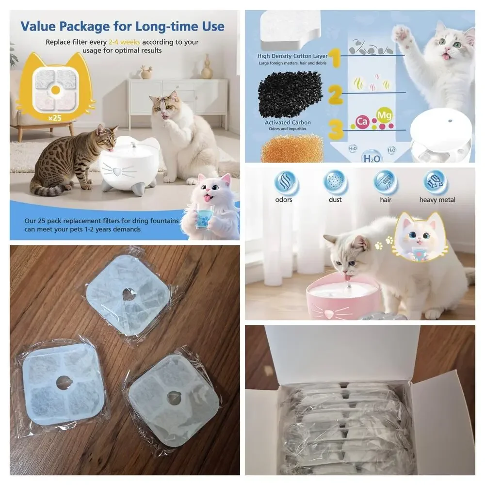 12 Cat Fountain Filter Compatible With Catit PIXI Fountain Water Filters s31